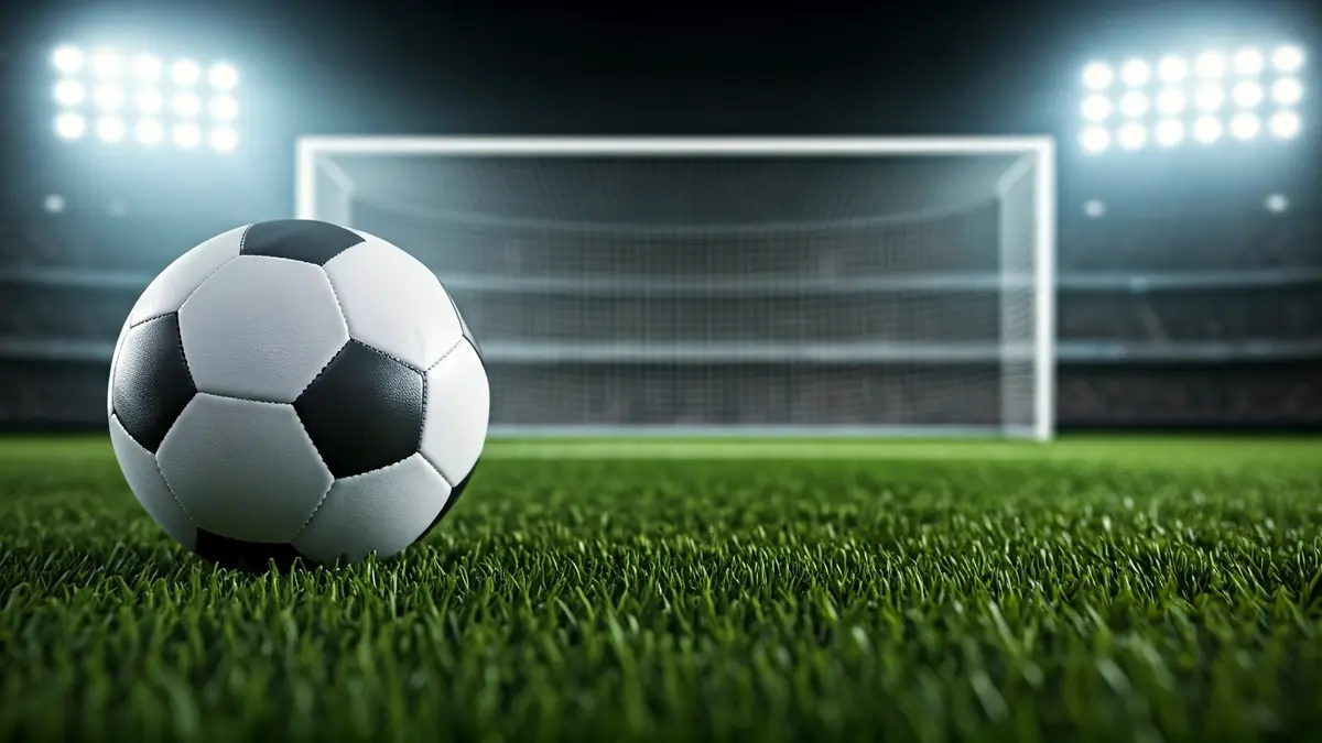 Imagen genérica de un balón de fútbol sala sobre el césped de una cancha.