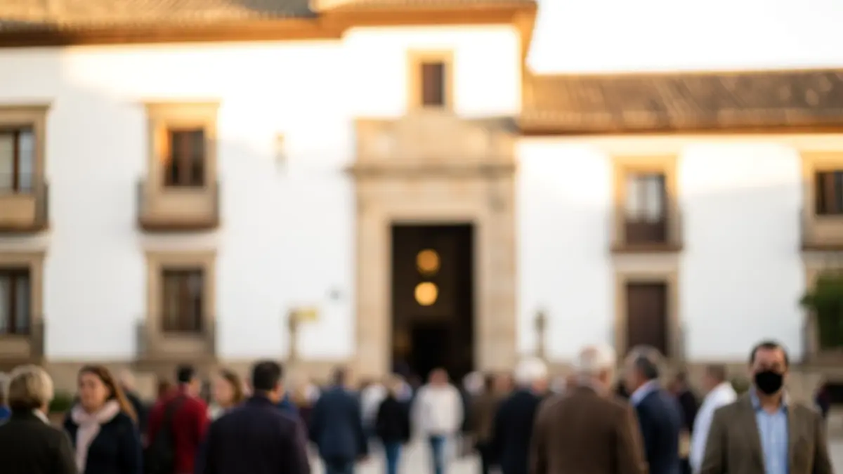 Imagen genérica de una fachada institucional andaluza con luz cálida.